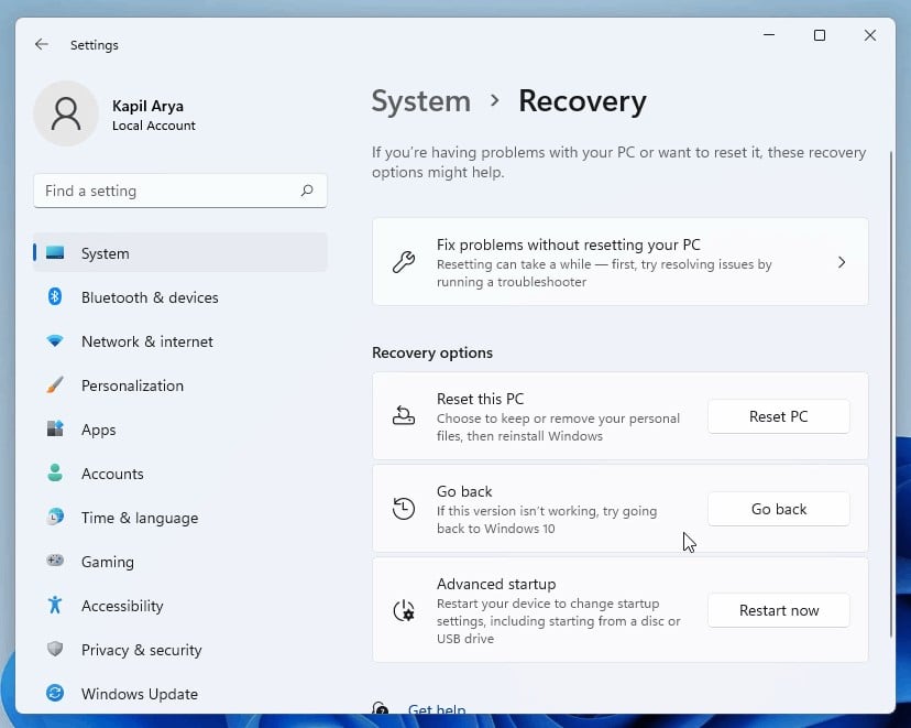 Windows 11 Recovery