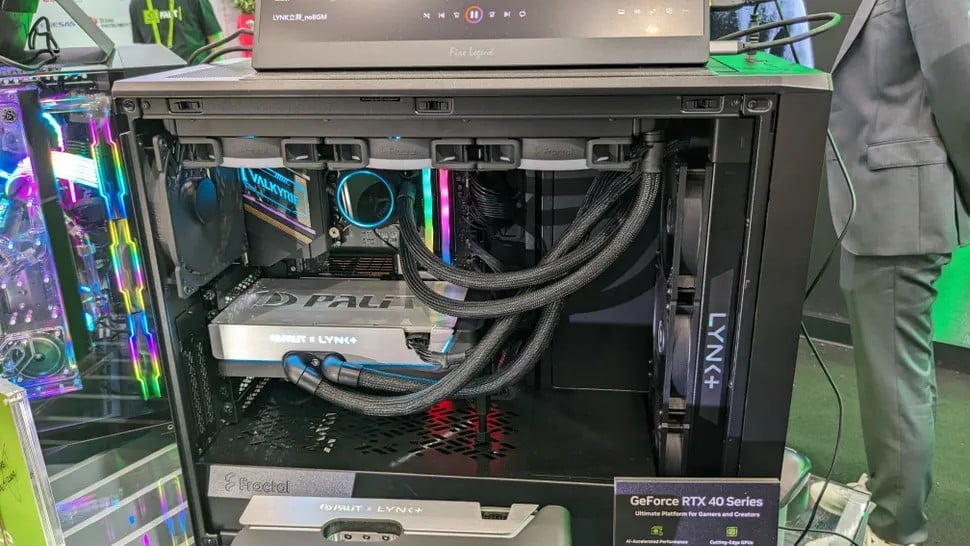 1718141002 43 RTX 4090 Prototype with Modular AIO Liquid Cooling and Display